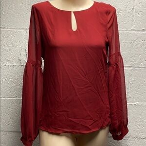 Express chiffon red blouse top XS